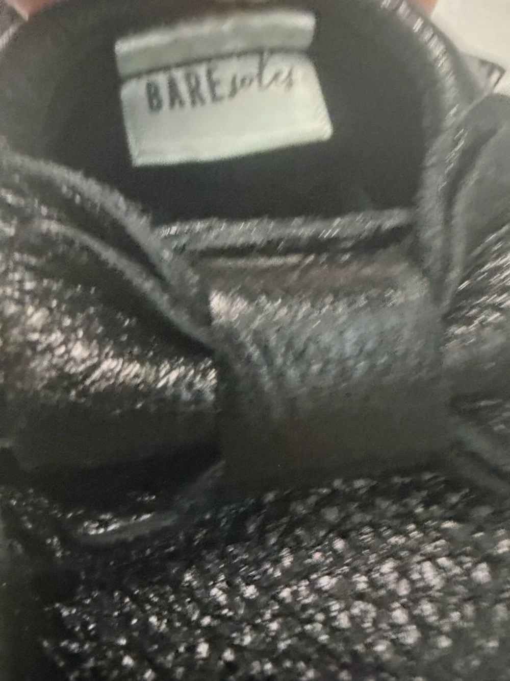 Bare Soles Moccasins Leather Soft Bow Black Baby Size 1 NB-3m